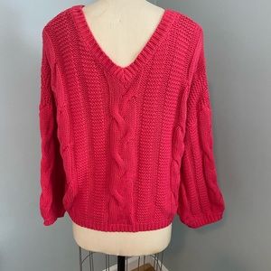 Pop with pink! Cotton over sized sweater.